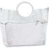 Extrovert Tote Clear Handle W/White Croc Pouch, White - Bags - 1 - thumbnail