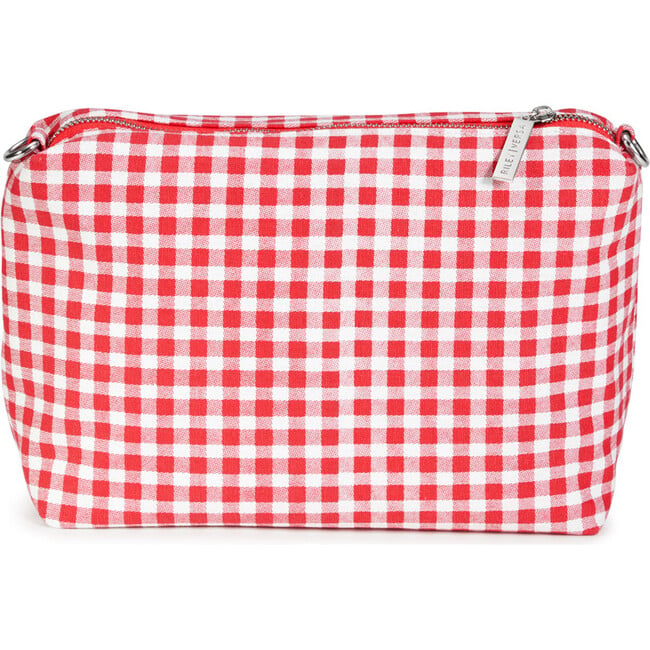 Extrovert Tote Clear Handle W/Red Gingham Pouch, Red and White - Bags - 2