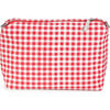 Extrovert Tote Clear Handle W/Red Gingham Pouch, Red and White - Bags - 2