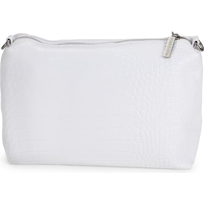 Extrovert Tote Clear Handle W/White Croc Pouch, White - Bags - 2