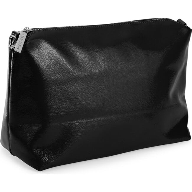 Black Patent Leather Pouch, Black - Bags - 2