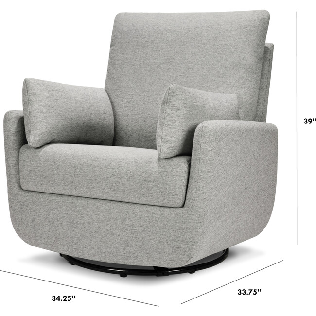 Juno U-Shaped Swivel Glider, Frost Grey - Nursery Chairs - 3