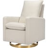 Cali Pillowback Swivel Glider, Ivory Boucle And Gold Base - Nursery Chairs - 1 - thumbnail