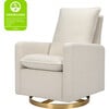 Cali Pillowback Swivel Glider, Ivory Boucle And Gold Base - Nursery Chairs - 2