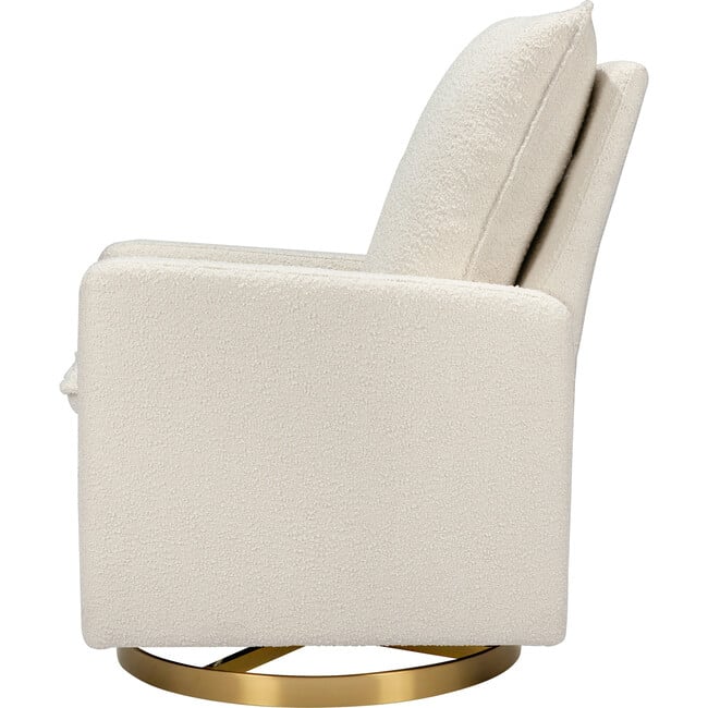 Cali Pillowback Swivel Glider, Ivory Boucle And Gold Base - Nursery Chairs - 4