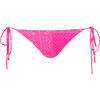 Women's Lola Thin Side Tie Strap Bottom, Fucsia Bandana - Two Pieces - 1 - thumbnail