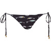 Women's Lola Thin Side Tie Strap Bottom, Black Fish - Two Pieces - 1 - thumbnail