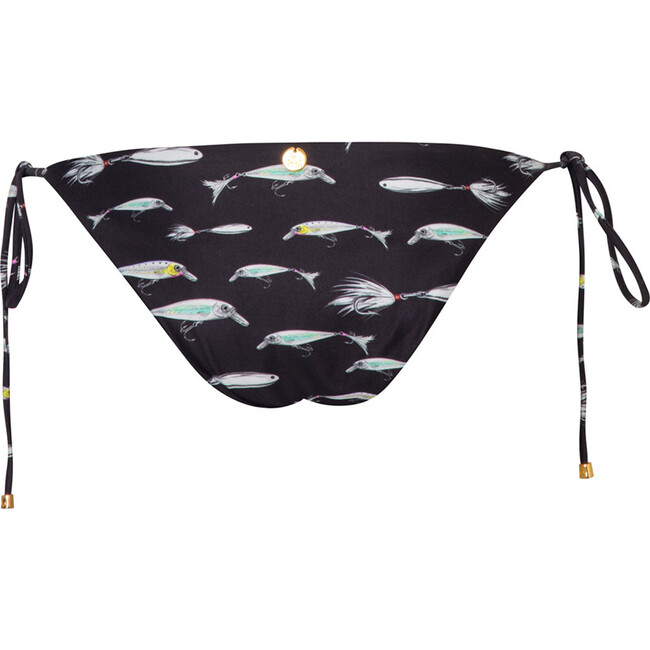 Women's Lola Thin Side Tie Strap Bottom, Black Fish - Two Pieces - 2