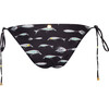 Women's Lola Thin Side Tie Strap Bottom, Black Fish - Two Pieces - 2