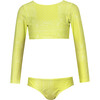 Pau Round Neck Long Sleeve Bikini, Lemon Fish - Two Pieces - 1 - thumbnail