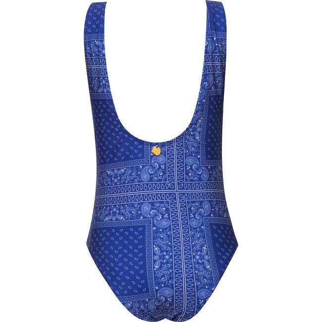 Sal Thin Strappy Back One Piece Trikini, Fucsia Bandana And Blue - One Pieces - 3