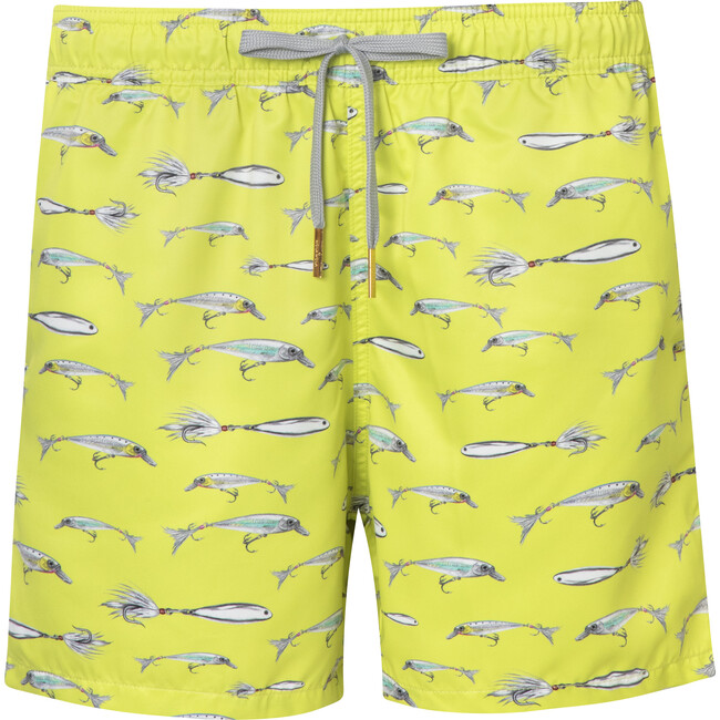 Men's Drawstring Short Trunks, Lemon Fish