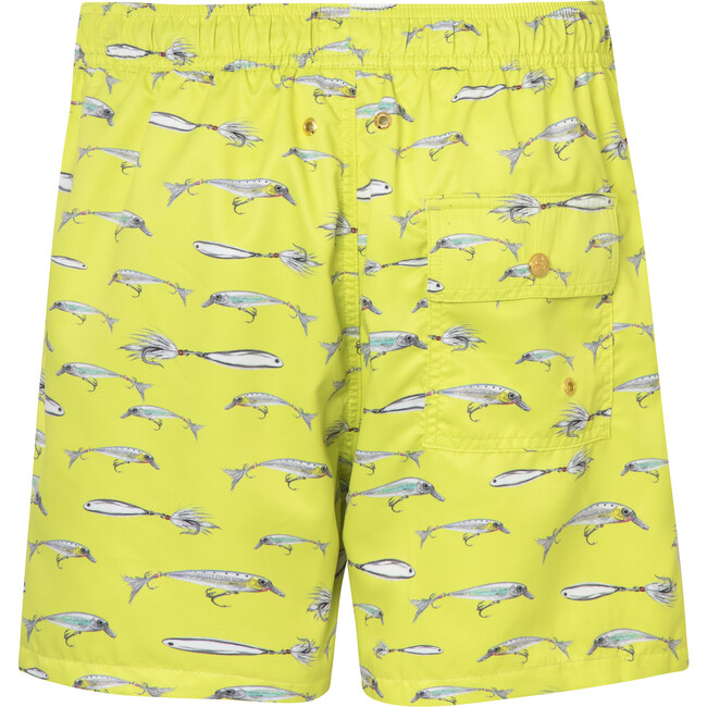 Men's Drawstring Short Trunks, Lemon Fish - Swim Trunks - 2