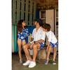 Men's Tie-Dye Drawstring Short Trunks, Blue - Swim Trunks - 2