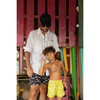 Men's Drawstring Short Trunks, Black Fish - Swim Trunks - 4
