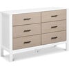 Radley 6-Drawer Dresser, White And Coastwood - Dressers - 1 - thumbnail