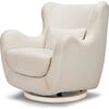 Solstice Swivel Glider Boucle, Ivory Boucle With Ivory Wood Base - Nursery Chairs - 1 - thumbnail