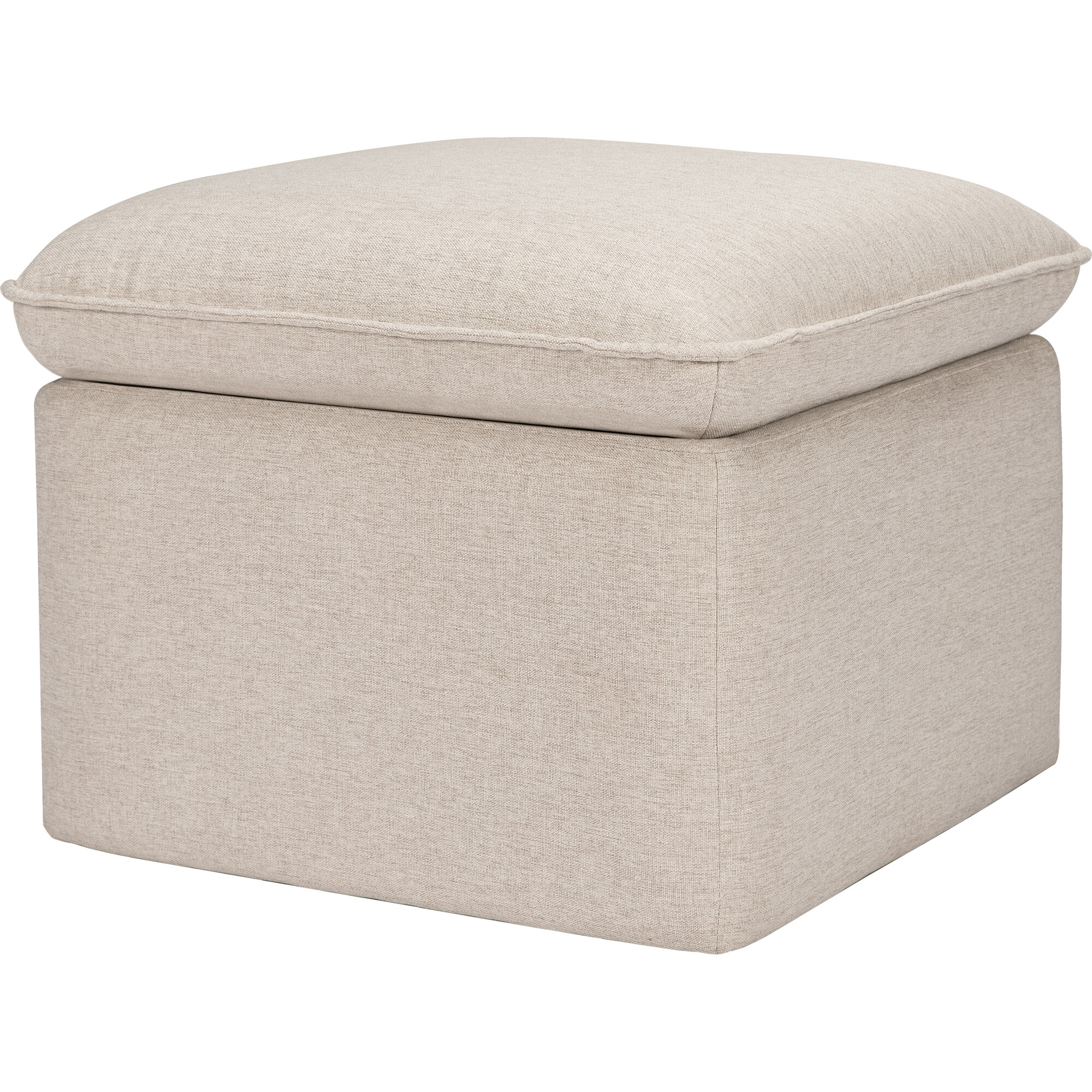 Cali Eco-Performance Fabric Storage Ottoman With USB Port, Beach Eco-Weave - Nursery Chairs - 1