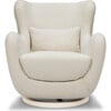 Solstice Swivel Glider Boucle, Ivory Boucle With Ivory Wood Base - Nursery Chairs - 2