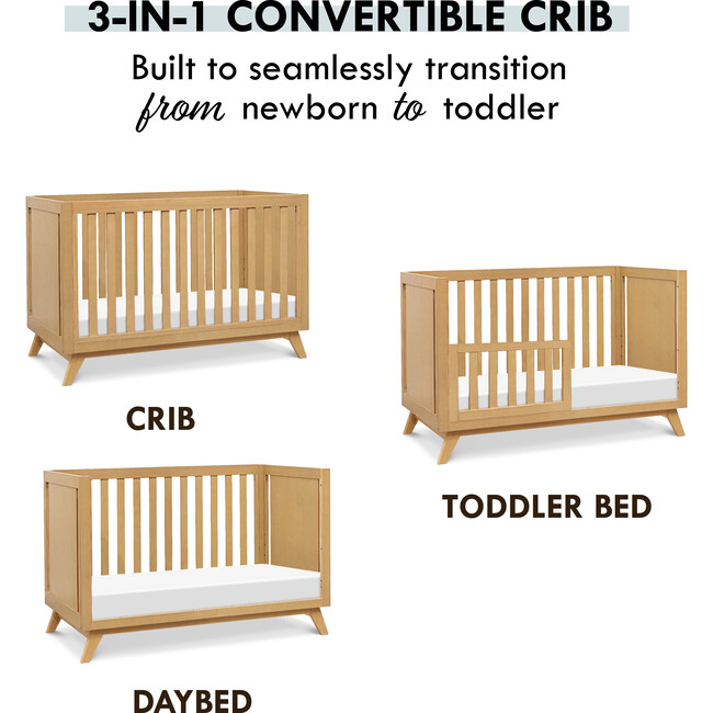 Otto 3-In-1 Convertible Crib, Honey - Cribs - 5