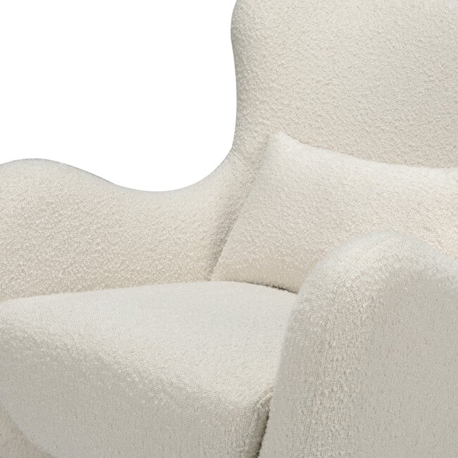 Solstice Swivel Glider Boucle, Ivory Boucle With Ivory Wood Base - Nursery Chairs - 4