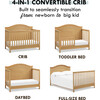 Charlie 4-In-1 Convertible Crib, Honey - Cribs - 4