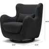 Solstice Swivel Glider Boucle, Black Boucle With Black Wood Base - Nursery Chairs - 4