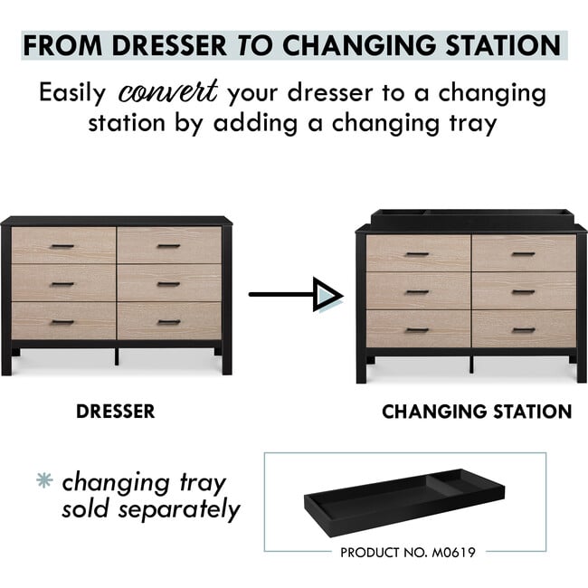 Radley 6-Drawer Dresser, Ebony And Coastwood - Dressers - 4