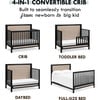 Radley 4-In-1 Convertible Crib, Ebony And Coastwood - Cribs - 5