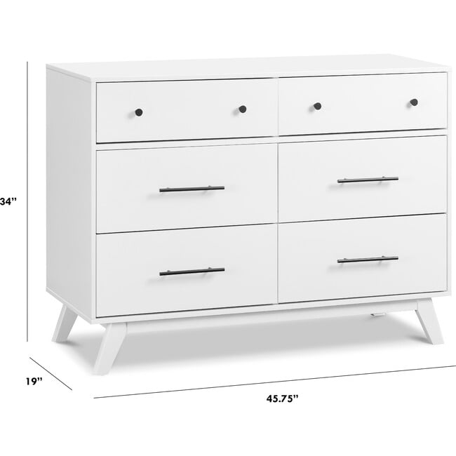 Otto 6-Drawer Dresser, White - Dressers - 7