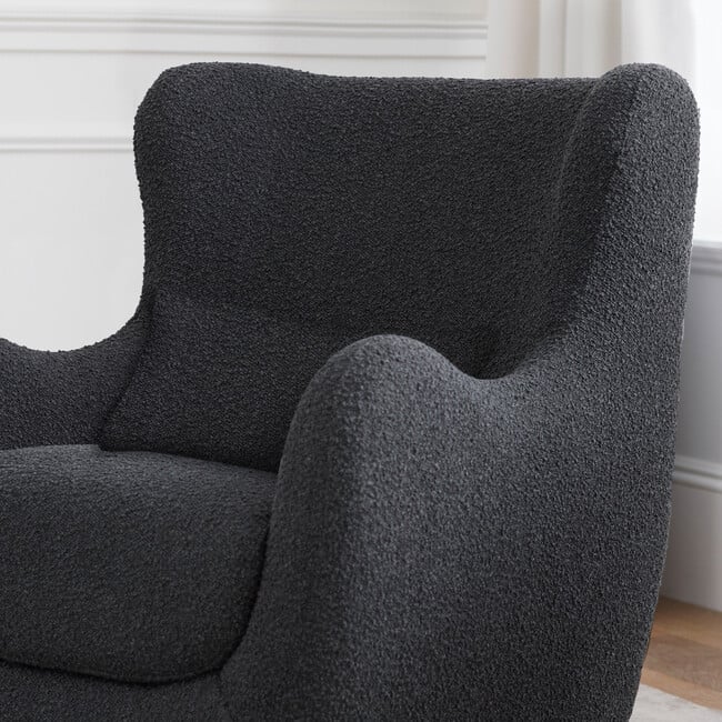 Solstice Swivel Glider Boucle, Black Boucle With Black Wood Base - Nursery Chairs - 5