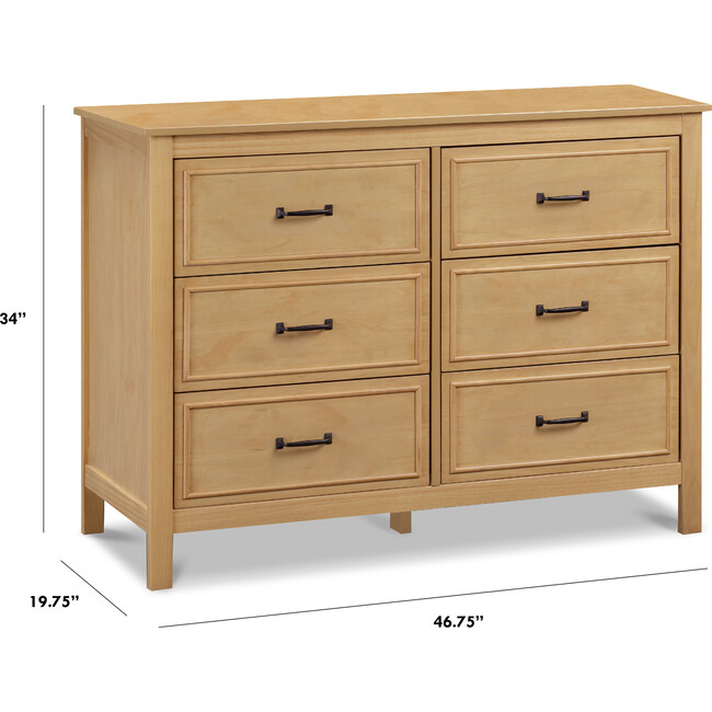 Charlie 6-Drawer Double Dresser, Honey - Dressers - 7