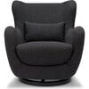 Solstice Swivel Glider Boucle, Black Boucle With Black Wood Base - Nursery Chairs - 6