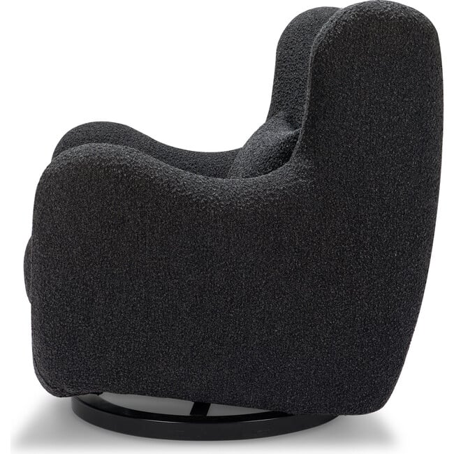 Solstice Swivel Glider Boucle, Black Boucle With Black Wood Base - Nursery Chairs - 7