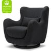 Solstice Swivel Glider Boucle, Black Boucle With Black Wood Base - Nursery Chairs - 8