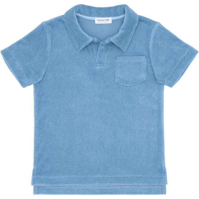 Freshwater Terry Classic Collar Polo Shirt, Blue
