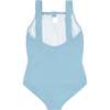 Freshwater Gathered Neck Tie Knot One-Piece, Blue - One Pieces - 2