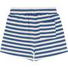 Stripe Above Knee Drawstring Shorts, Red - Shorts - 2