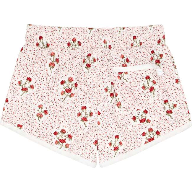 Print Drawstring Boardie Shorts, Raspberry Red - Swim Trunks - 2