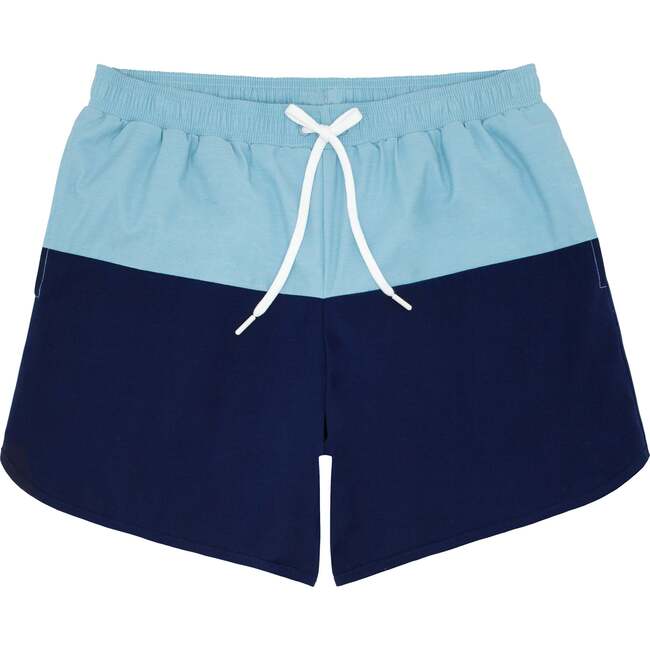 Men's UPF 50+ Freshwater Colorblock Boardie Shorts, Navy Blue