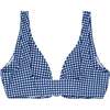 Women's Gingham Tie Front Bikini Top, Navy - Two Pieces - 2