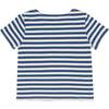 Unisex Stripe Short Sleeve Boat Neck Tee, Navy And Cream - T-Shirts - 2