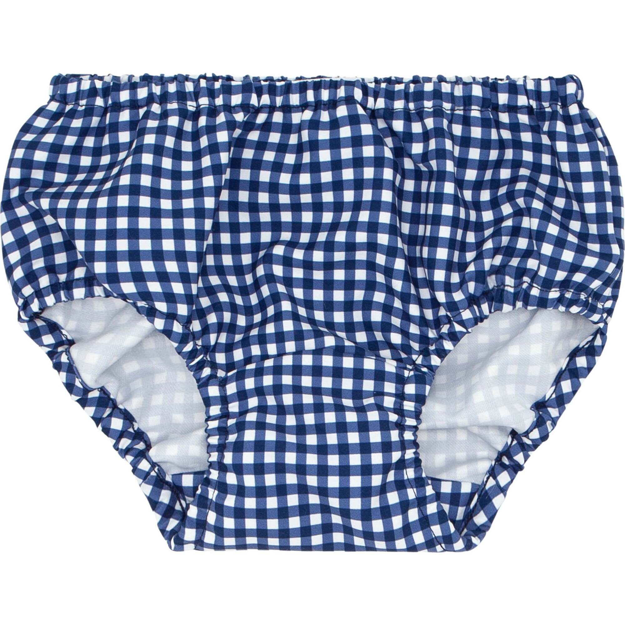 Baby Gingham Diaper Cover, Navy - Bloomers - 1