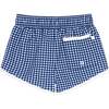 Bahamian Gingham Drawstring Boardie Shorts, Blue - Swim Trunks - 2