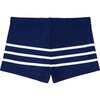 Baby Breton Stripe Contrast Drawstring Brief, Navy - Swim Trunks - 2