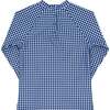 Unisex Gingham Raglan Sleeve Rashguard, Navy - Rash Guards - 2