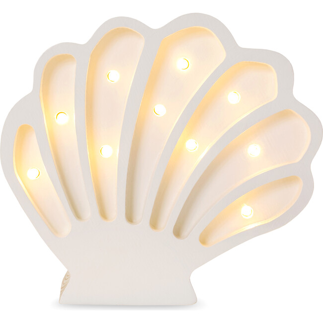 Mini Seashell Lamp, White Pearl