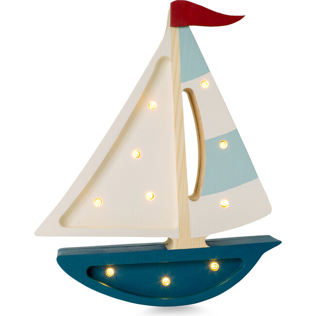 Mini Sailboat Lamp, Teal
