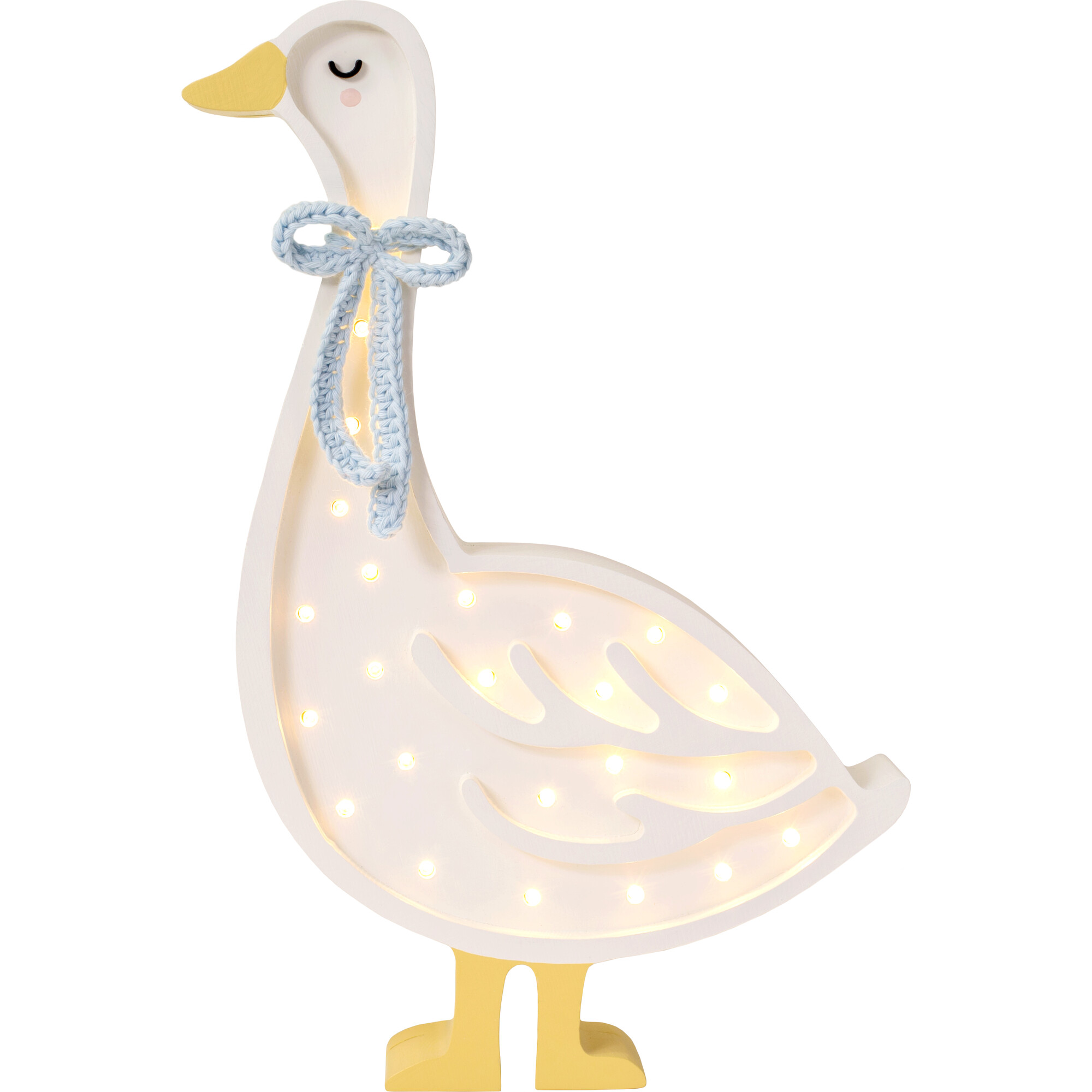 Goose Lamp, Blue Cottage Bow - Lighting - 1