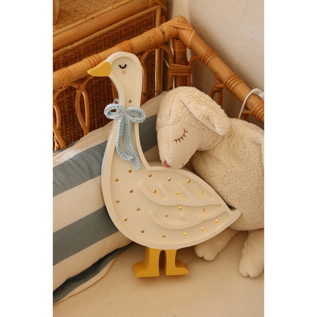 Goose Lamp, Blue Cottage Bow - Lighting - 3